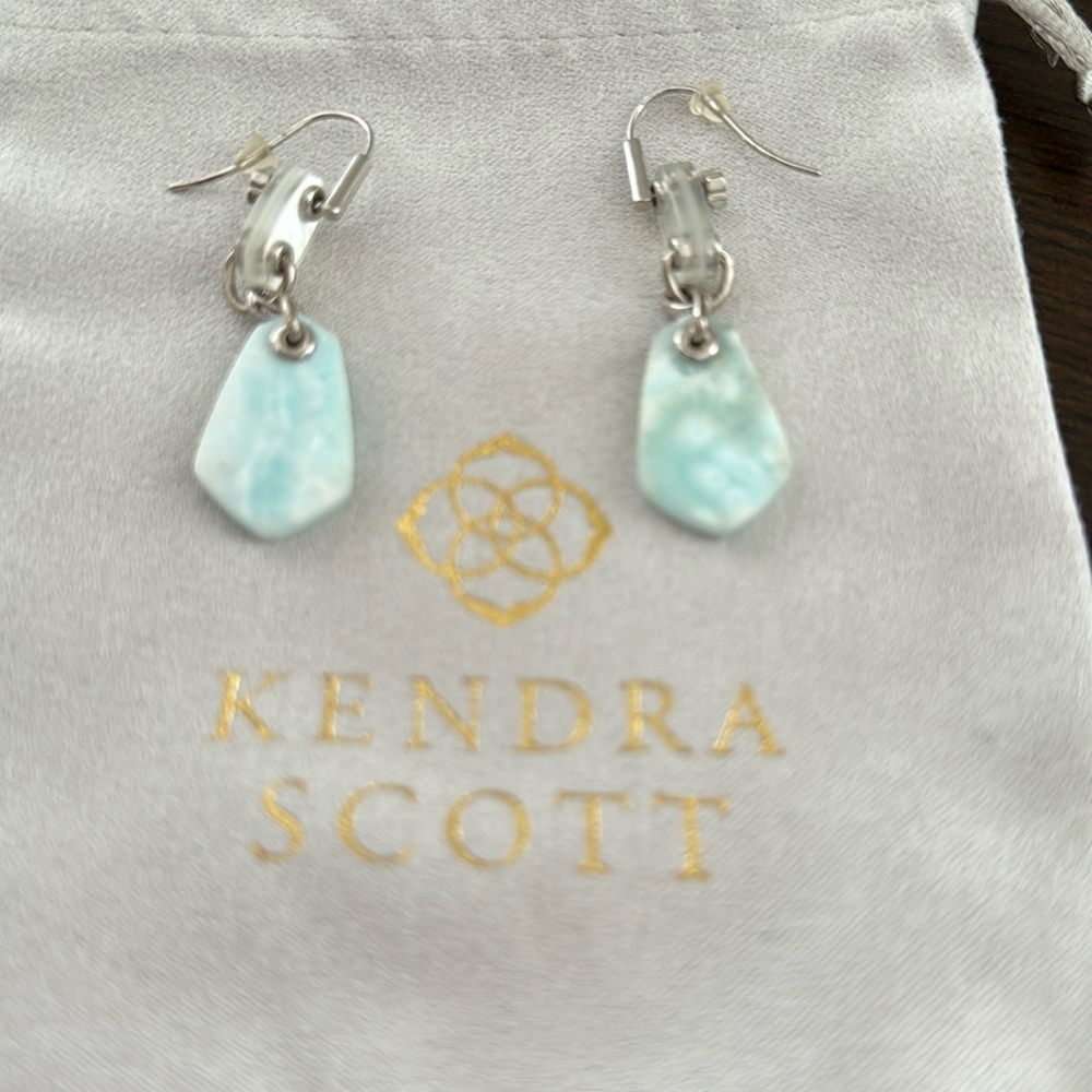 Kendra Scott Silver and Blue Earrings